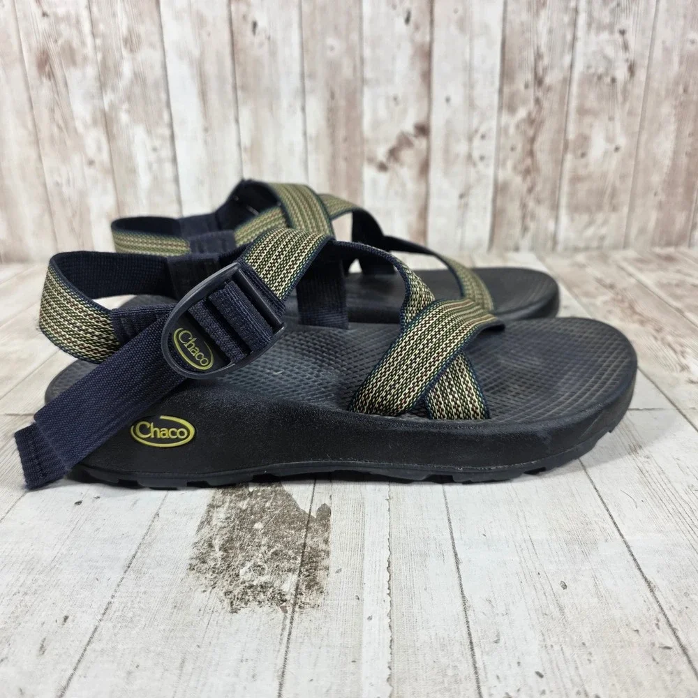 Chaco Z1 Classic Mens Size 8 Sport Sandals Black Striped Adjustable Straps
